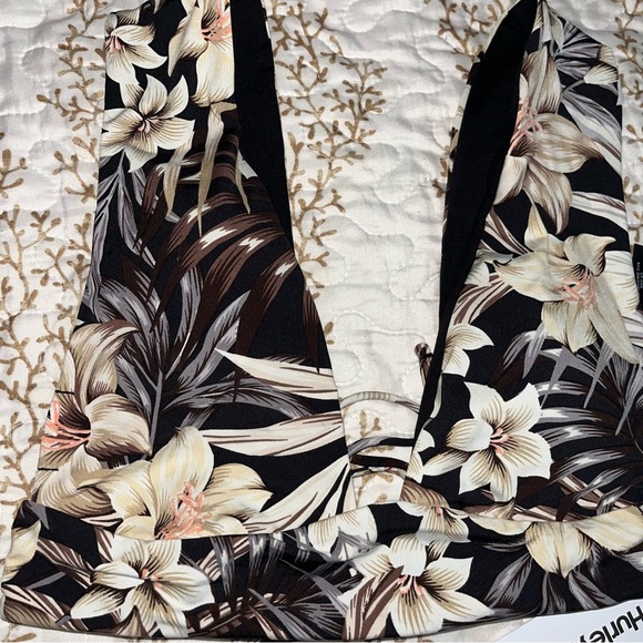 NWT Hurley HAWAIIANA WIDE STRAP TOP BIKINI SWIM tropical Hawaiian print beach - Picture 12 of 15